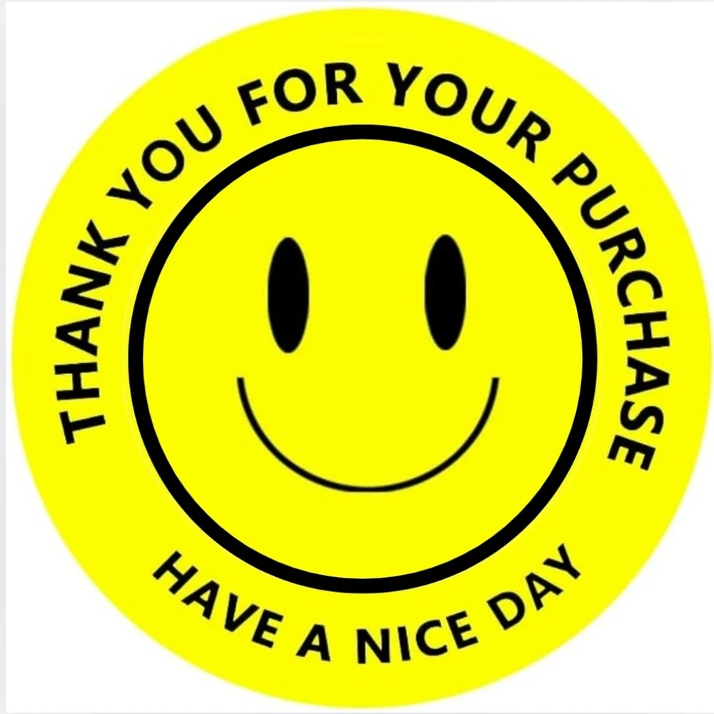 100 Thermal Thank You Stickers
